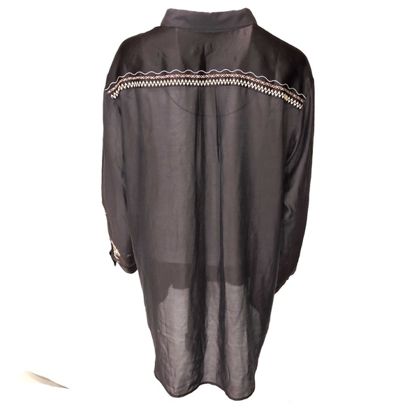 JOHNNY WAS / CALME WOMENS LONG SLIVE SILK FASHION BLOUSE - Picture 6 of 6